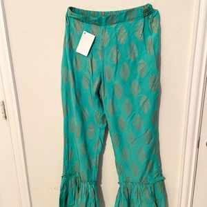 Women/Girls Linen Block print Gharara pants